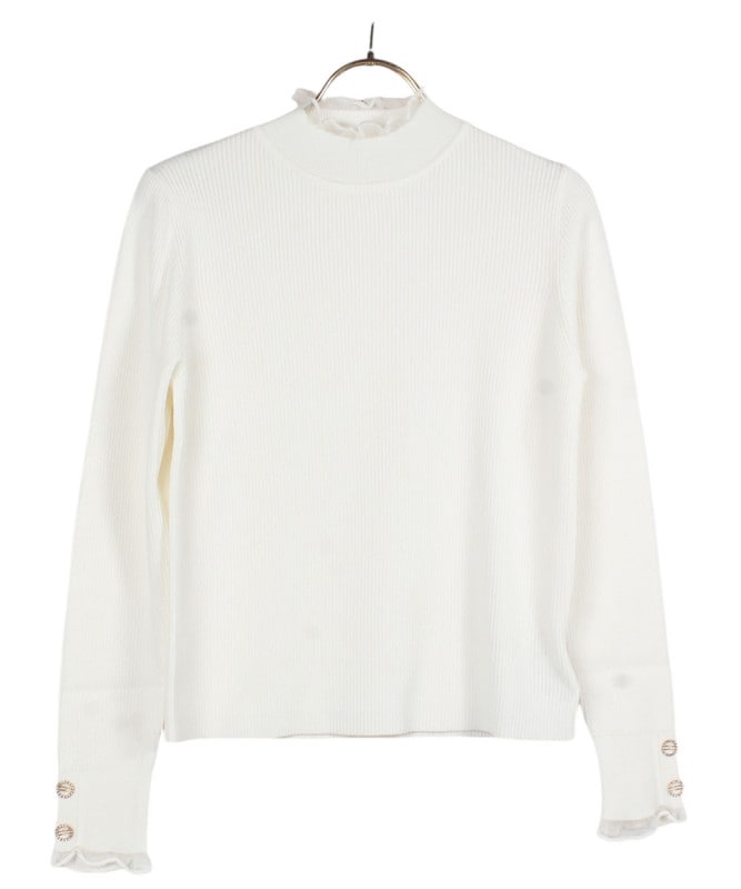 SALE】ポイントシアーハイネックリブニットプルオーバー