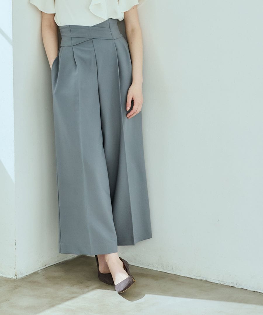ウエストクロスワイドパンツ - 12Twelve Agenda(トゥエルブアジェンダ