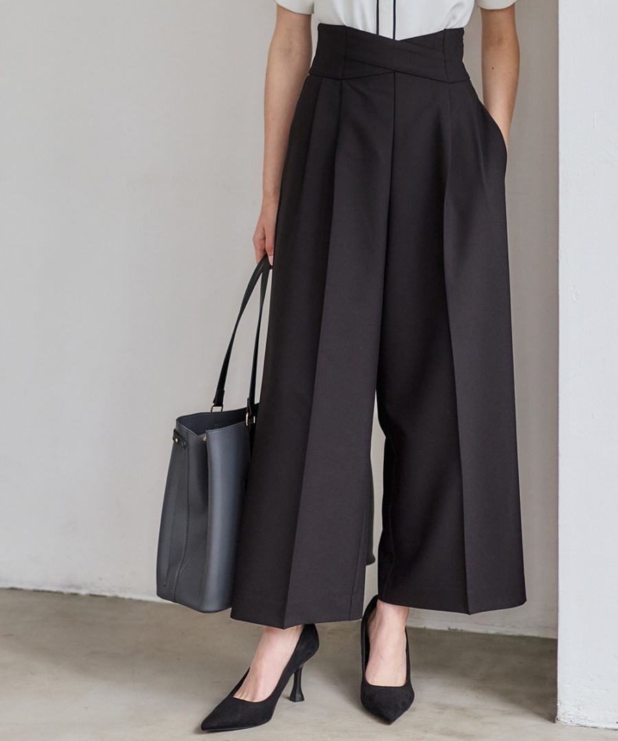 ウエストクロスワイドパンツ - 12Twelve Agenda(トゥエルブアジェンダ ウエストクロスワイドパンツ - 12Twelve Agenda(トゥエルブアジェンダ
