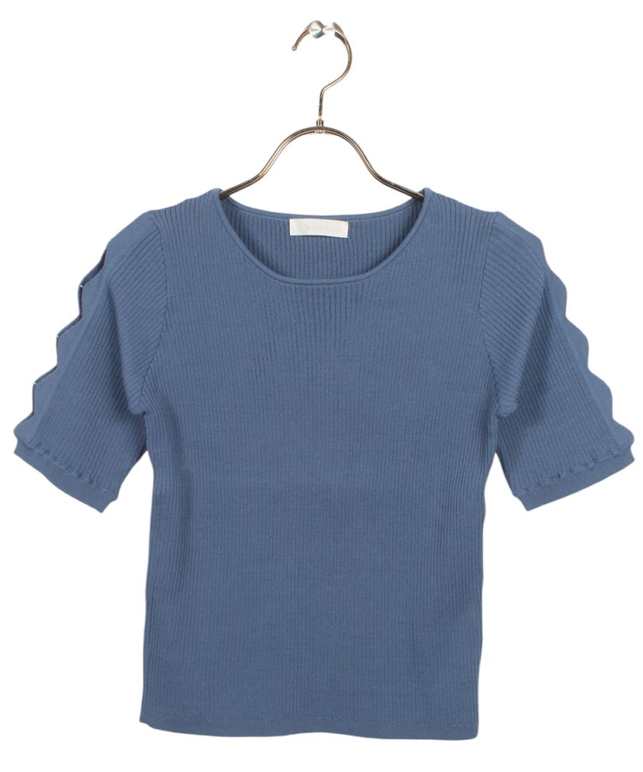 SALE】ボートネックスカラ半袖リブニットプルオーバー - 12Twelve