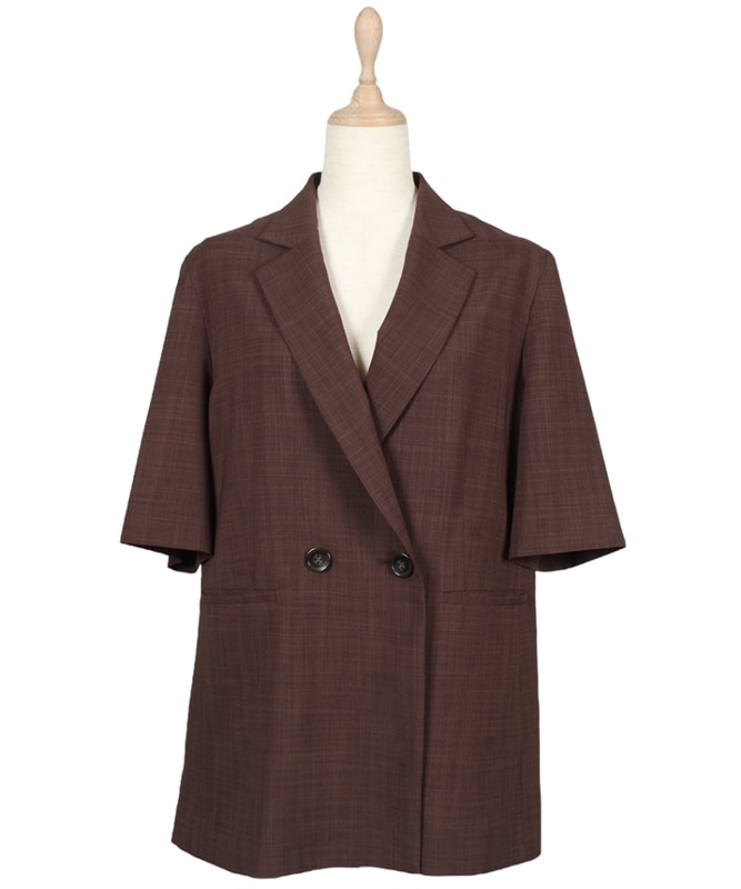 SALE】ウォッシャブルリネンライク半袖ジャケット - 12Twelve