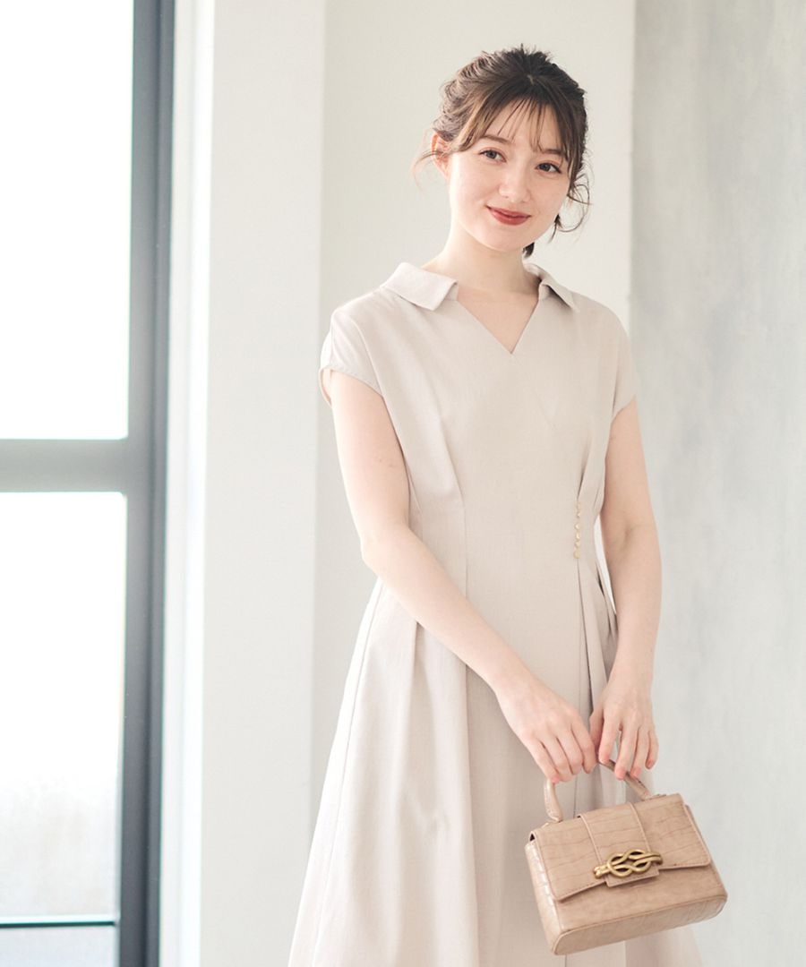 FLW リネンワンピース カシュクールワンピース チェック リボン マキシ丈 FLW リネンワンピース カシュクールワンピース チェック リボン