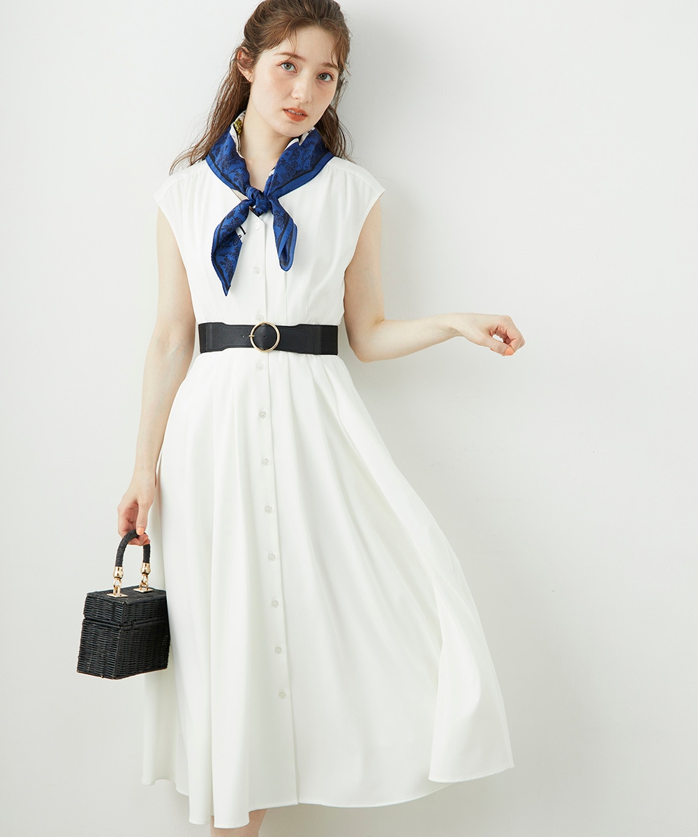 SALE】Vネックウエストピンタックフレアワンピース - 12Twelve Agenda