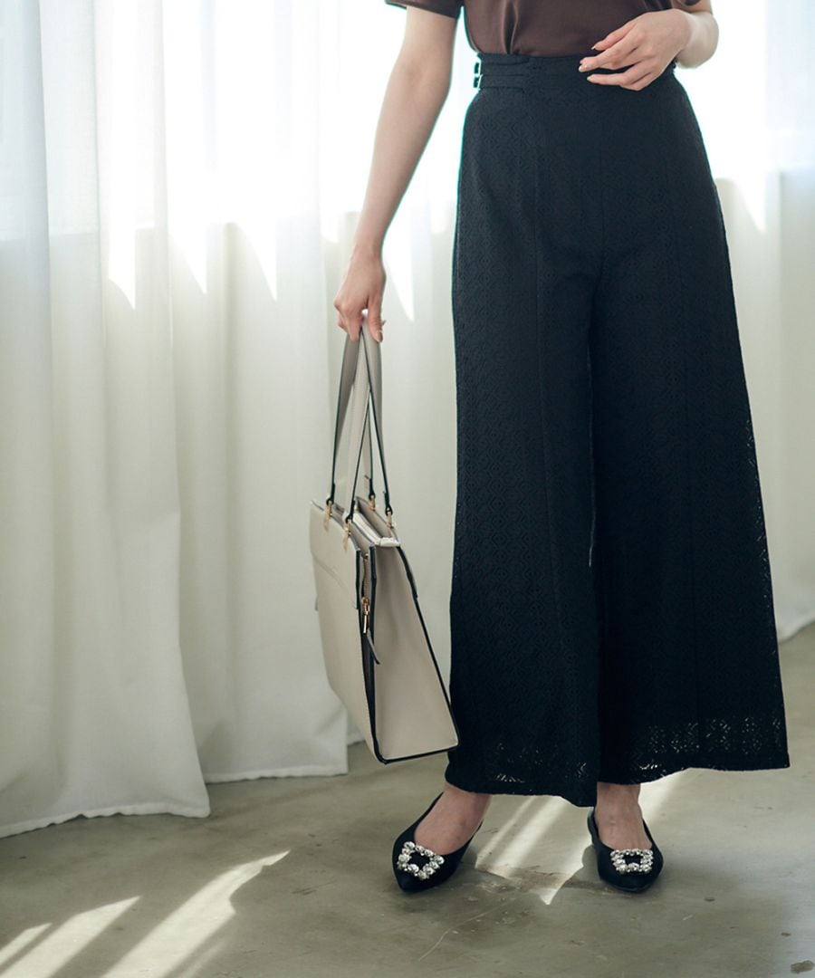 SALE】サイドベルトレースワイドパンツ - 12Twelve Agenda(トゥエルブ