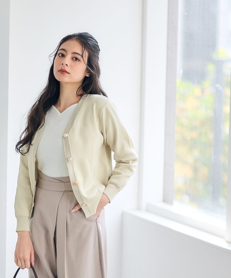 Vネックアソート釦ニットカーディガン - 12Twelve Agenda(トゥエルブ