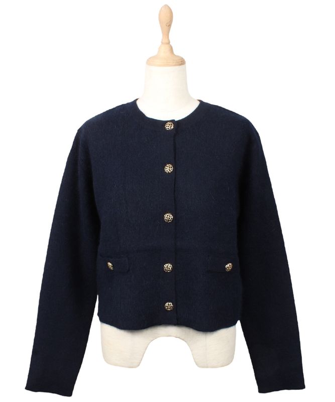 ラクーン混袖口配色ニットジャケット - 12Twelve Agenda(トゥエルブ