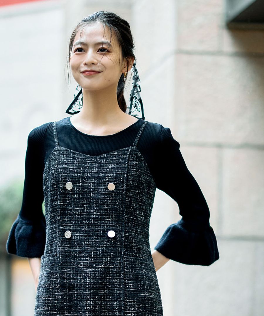 シャギーベルスリーブ7分袖ニットプルオーバー - 12Twelve Agenda