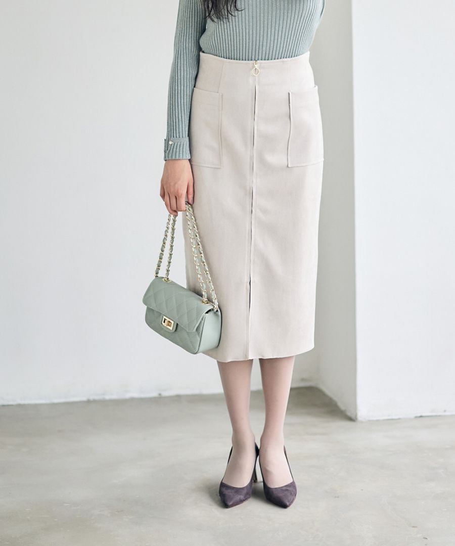 フェイクスエード両ポケタイトスカート - 12Twelve Agenda(トゥエルブ