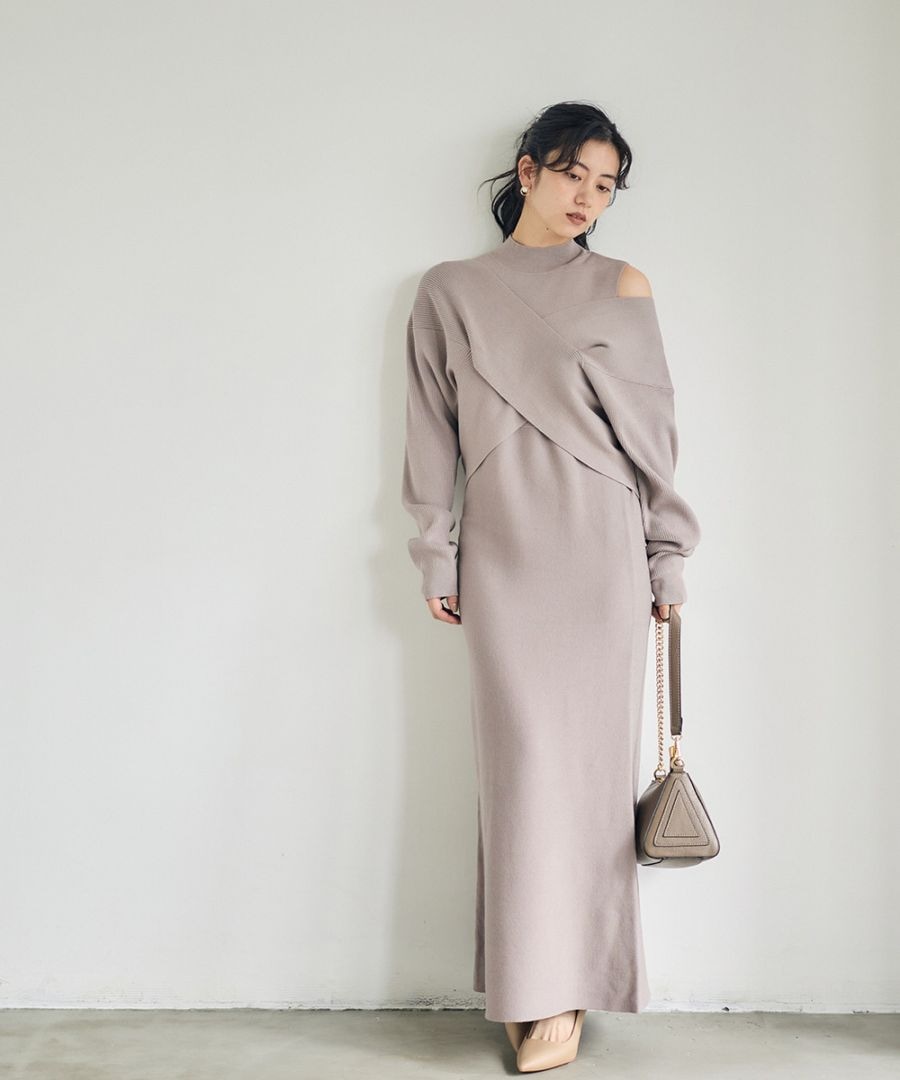 前後2wayカーディガン×ノースリーブワンピースセット - 12Twelve