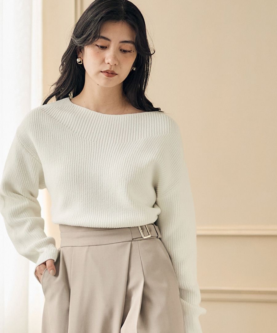 SALE】ボートネックラメ混ゆるニットプルオーバー - 12Twelve Agenda