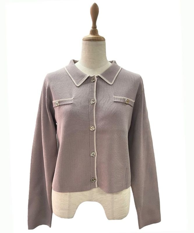 SALE】衿付きライン配色ニットカーディガン - 12Twelve Agenda