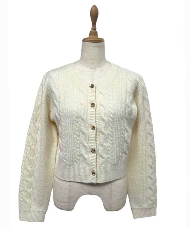 セシリーバンセン　ケーブルニット　付け襟カーディガン　Milo Cardigan セシリーバンセン ケーブルニット 付け襟カーディガン Milo Cardigan