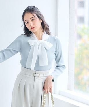 SALE】Vネックリブ切替ニットプルオーバー - 12Twelve Agenda