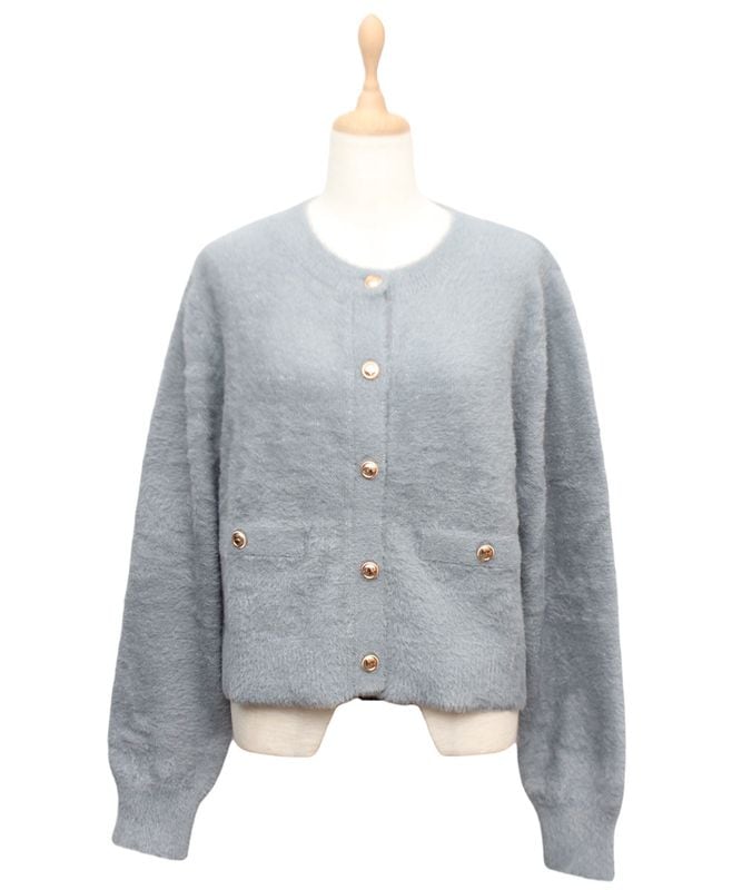 金釦ラメシャギークルーカーディガン - 12Twelve Agenda(トゥエルブ