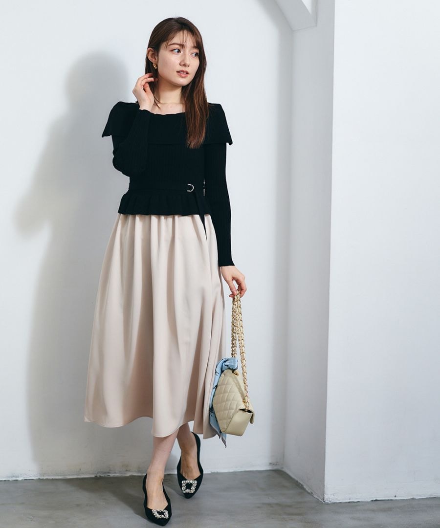 SALE】オフショル風ニットドッキングワンピース - 12Twelve Agenda