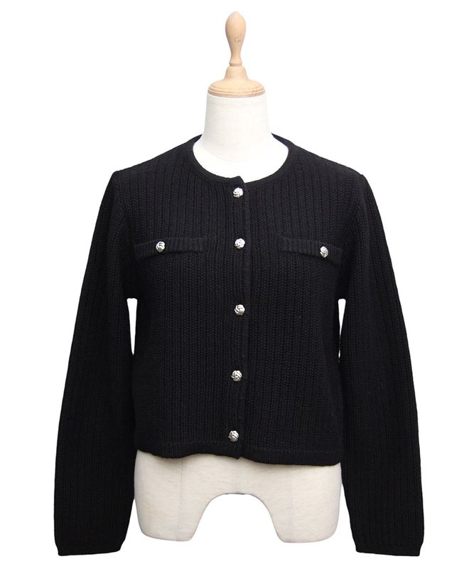 クルーネック金釦ニットカーディガン - 12Twelve Agenda(トゥエルブ