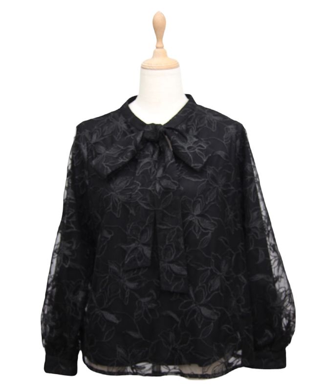 レース刺繍ボウタイブラウス - 12Twelve Agenda(トゥエルブアジェンダ