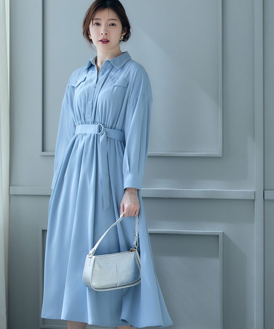 SALE】フラップ付シャツフレアワンピース - 12Twelve Agenda