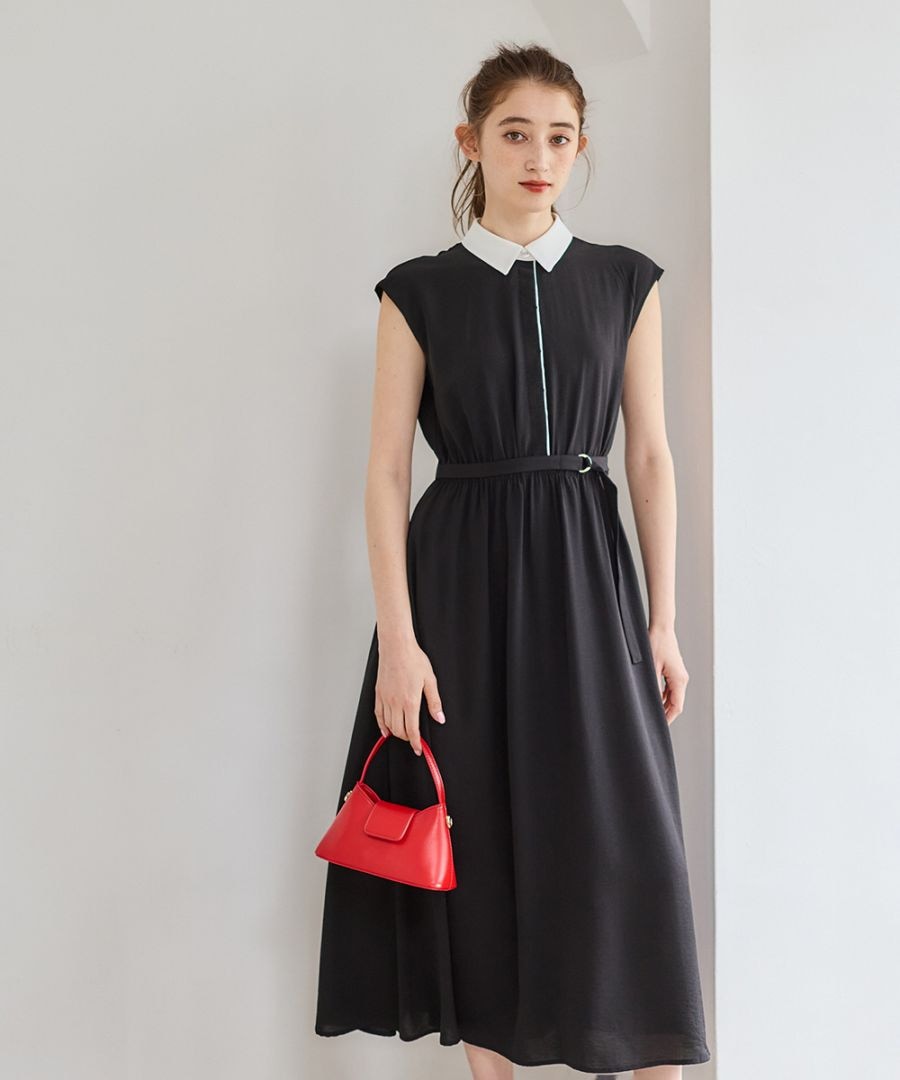 SALE】【接触冷感】クールタッチ配色シャツワンピース - 12Twelve