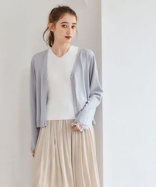 SALE】Vネック金釦シアーカーディガン - 12Twelve Agenda(トゥエルブ
