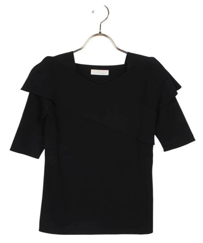 SALE】クロスアシメオフショル5分袖ニットプルオーバー - 12Twelve