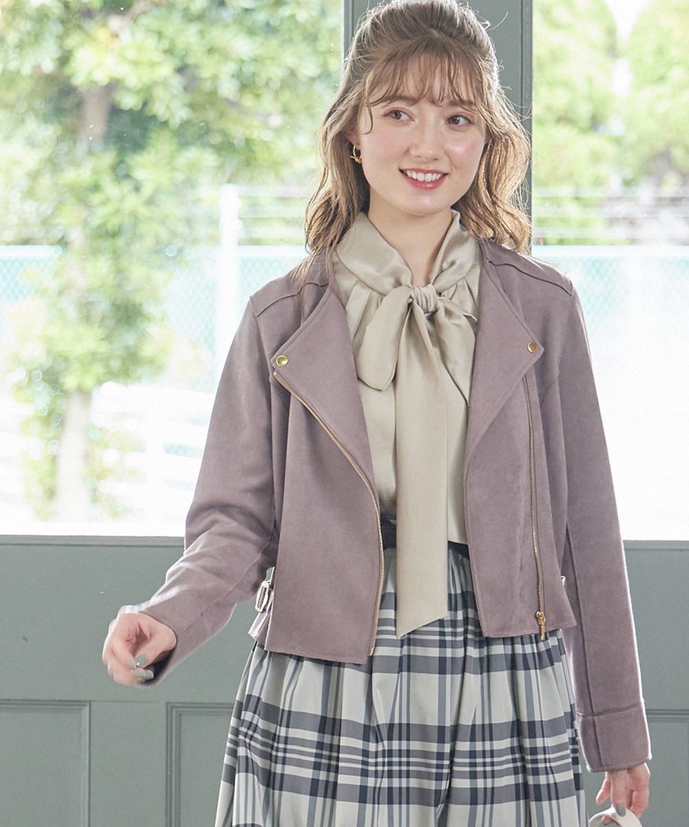 【最終値下げ】【未使用】チャコールグレー フェイクスエード ライダースジャケット SALE】フェイクスエードライダースブルゾン - 12Twelve Agenda