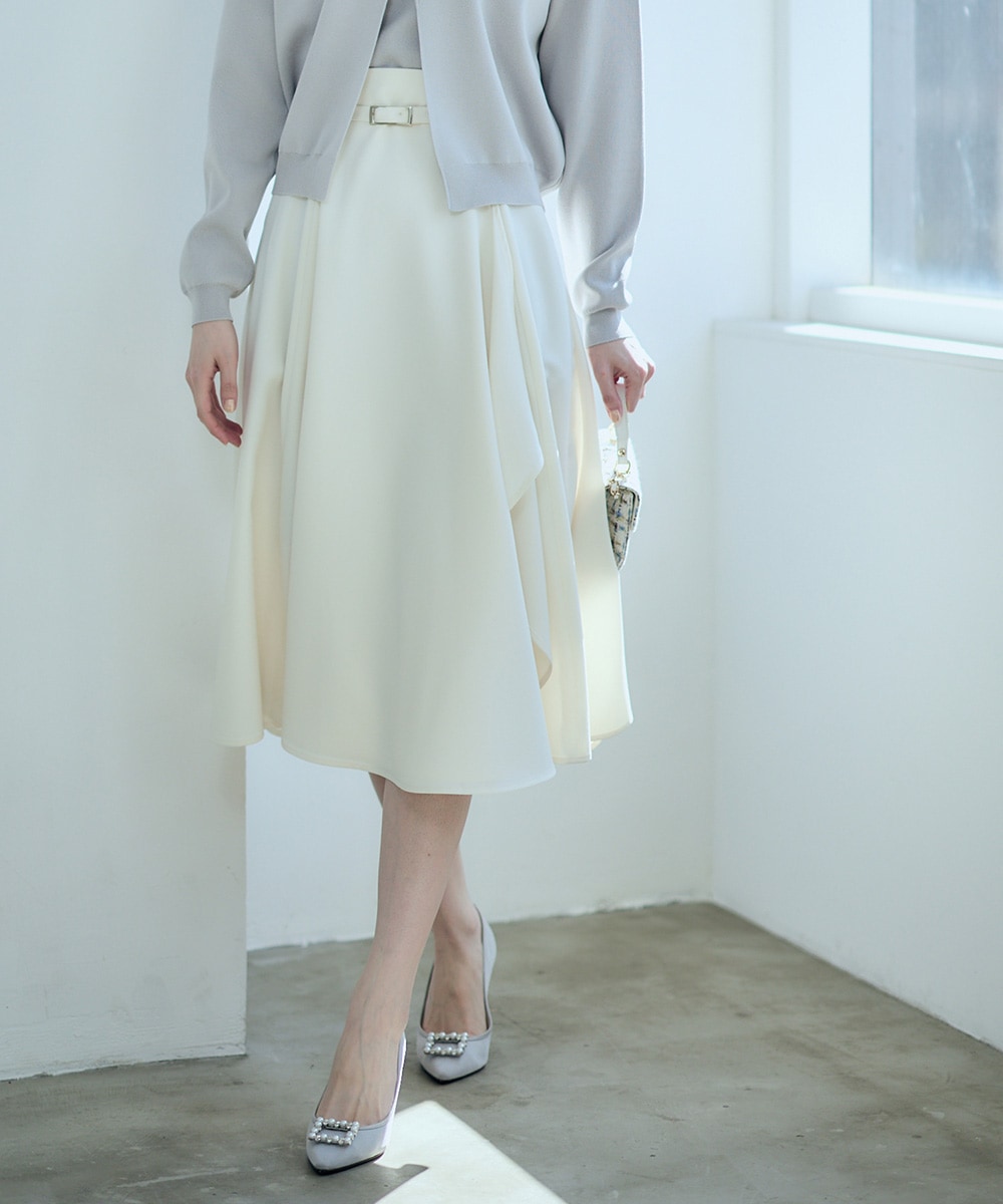 ベルト付アシメフリルフレアスカート - 12Twelve Agenda(トゥエルブ