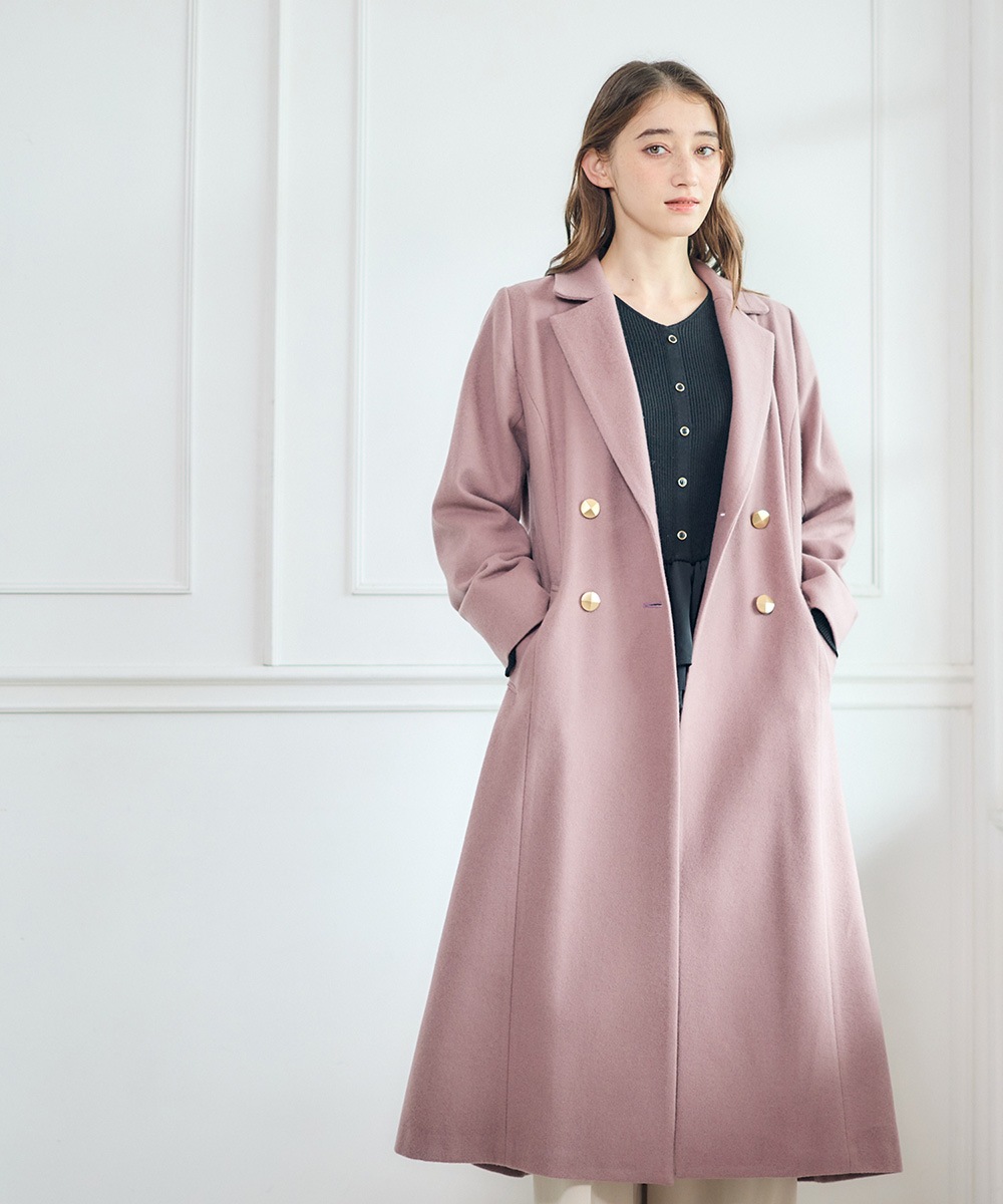 先行予約】バックボリュームダブルロングウールコート【10/6～10/13 