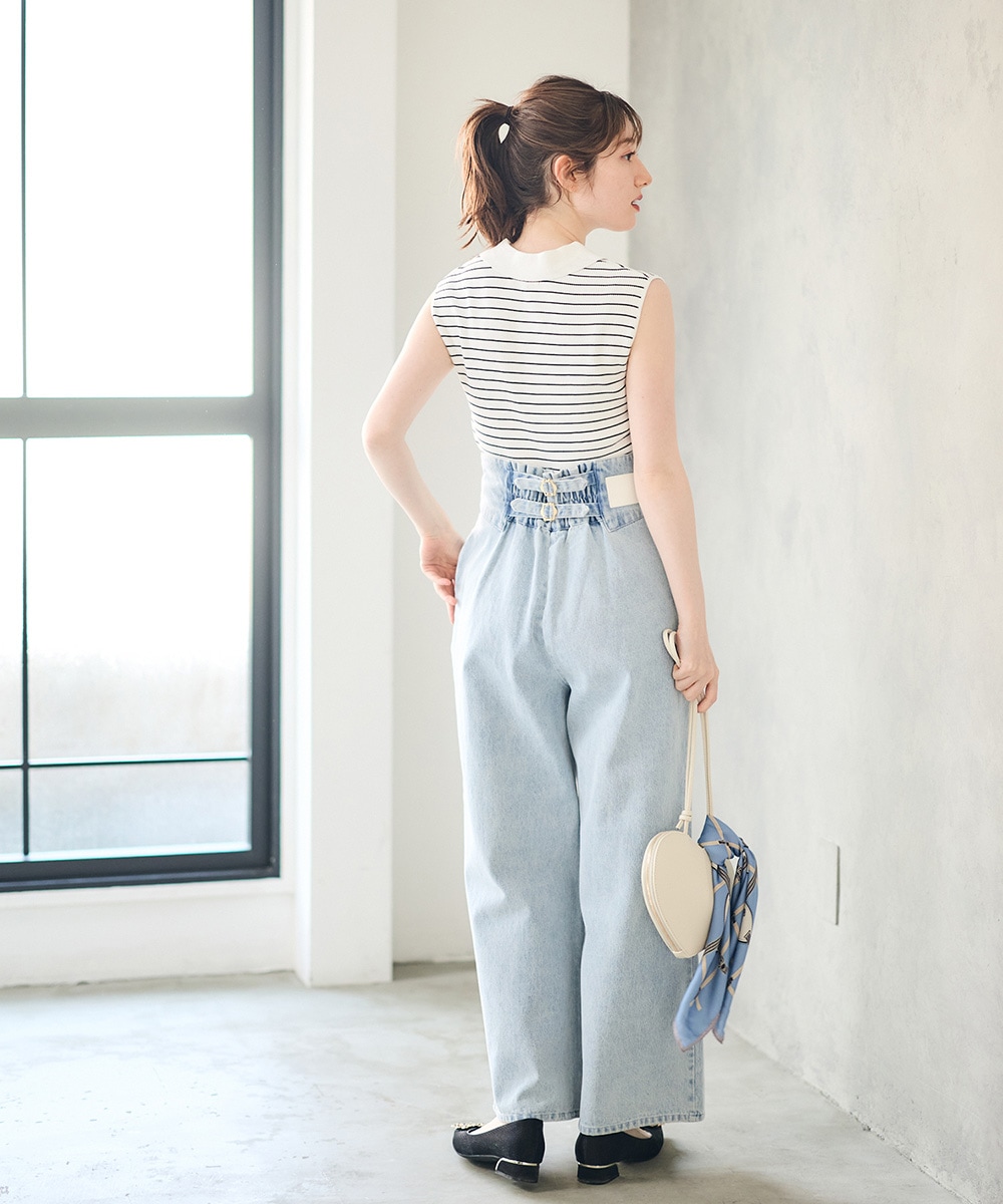 ハイウエストワイドデニムパンツ - 12Twelve Agenda(トゥエルブ
