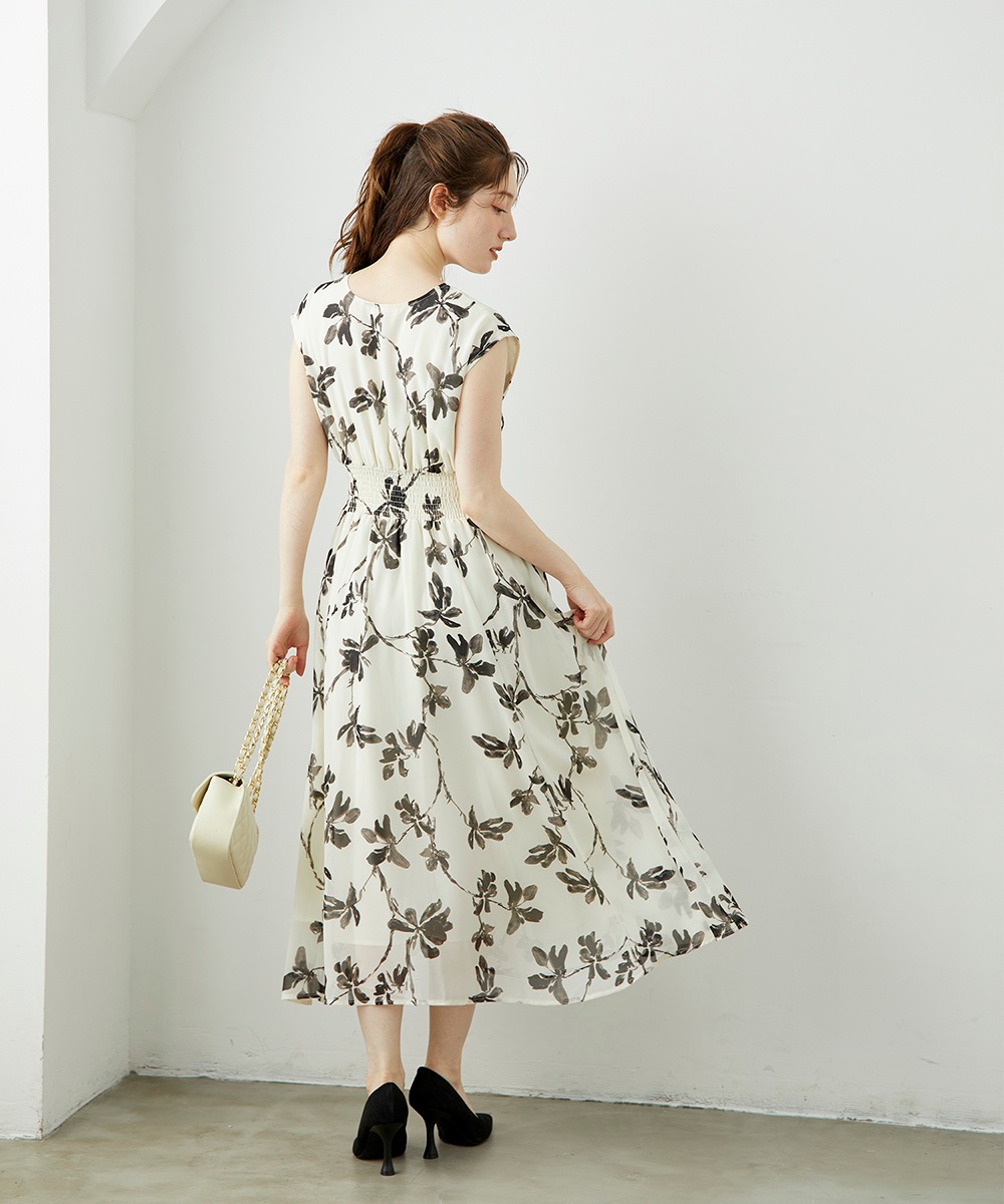 美品　ワンダフルワールド　ギンガムワンピース花柄ワンピースセット ギンガムチェックフレアワンピース/キャバドレス【S-Lサイズ/1カラー