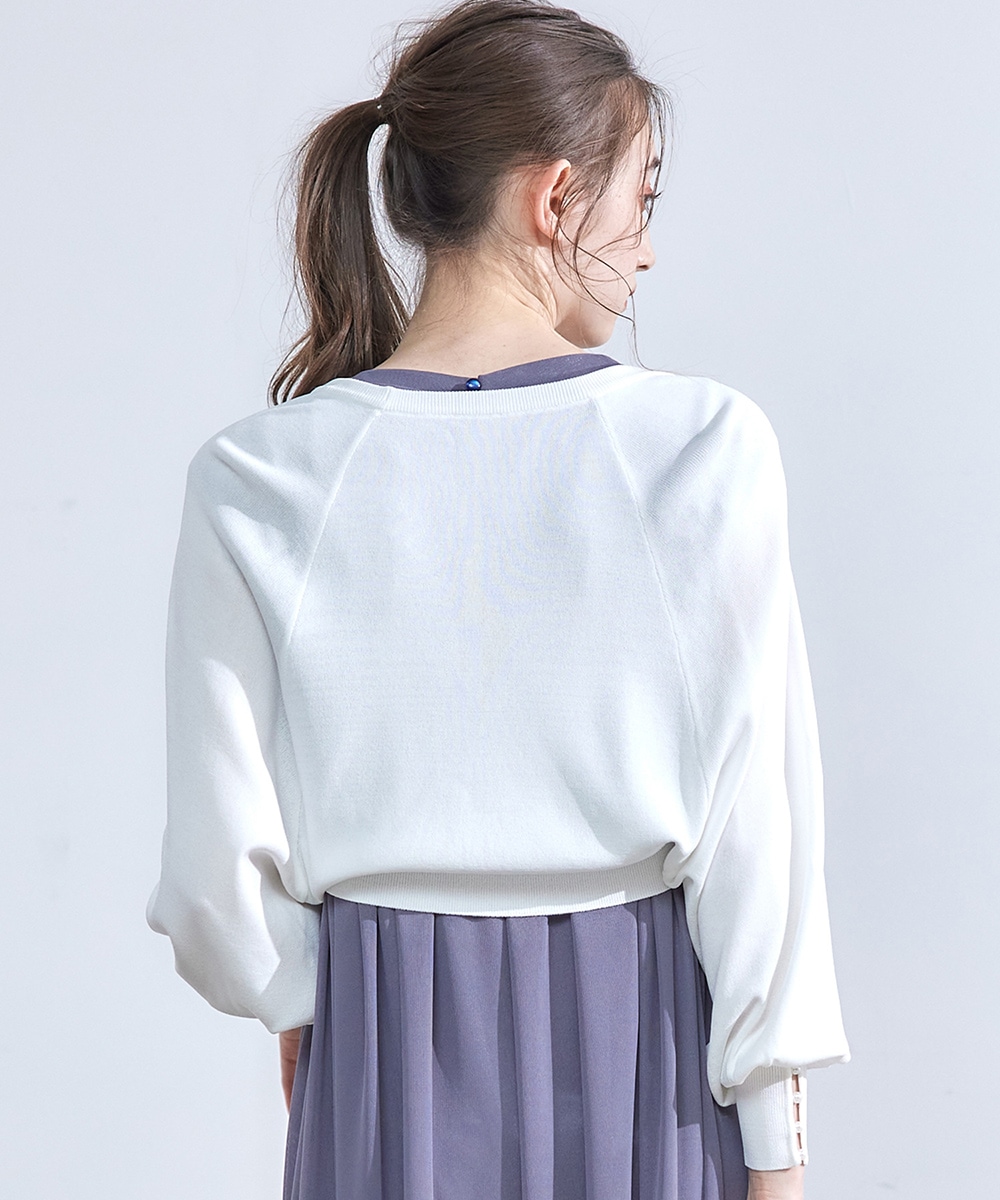 SALE】袖口パールドルマンクロップドニットカーディガン - 12Twelve