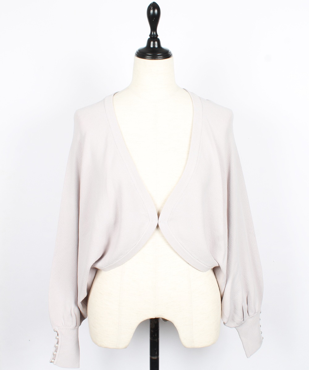 SALE】袖口パールドルマンクロップドニットカーディガン - 12Twelve