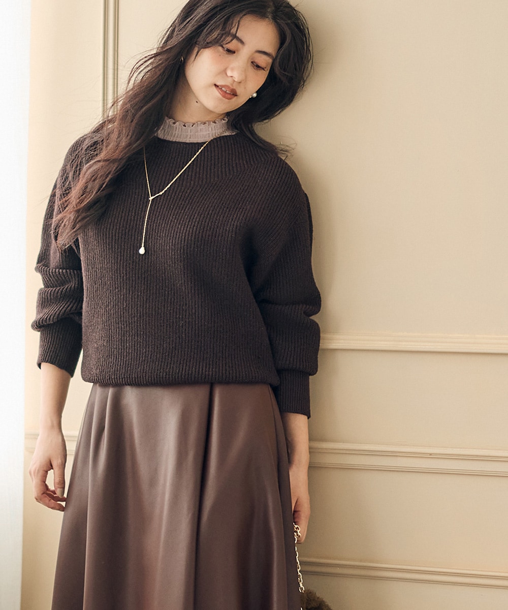 SALE】ボートネックラメ混ゆるニットプルオーバー - 12Twelve Agenda