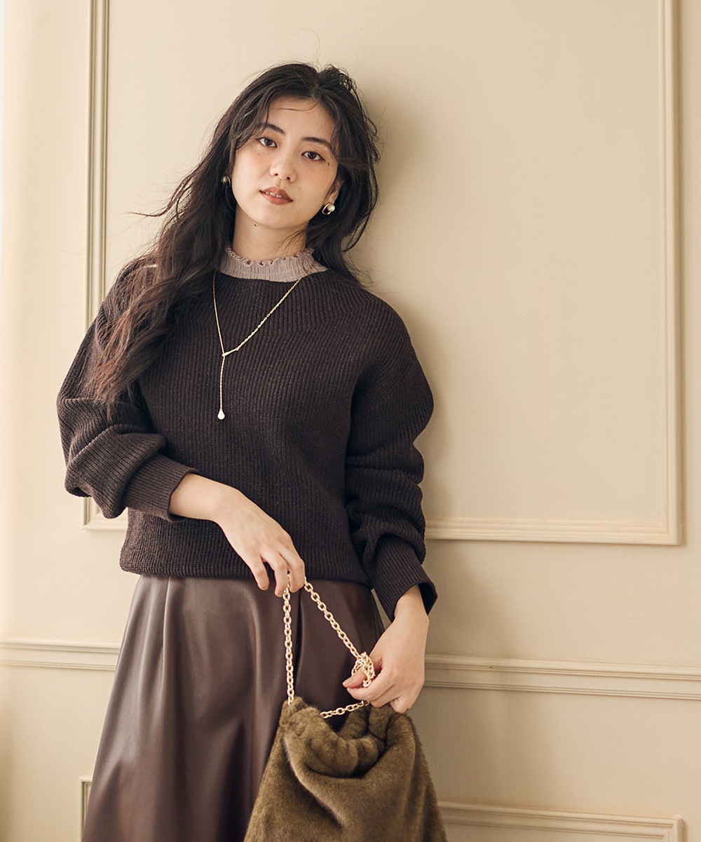 SALE】ボートネックラメ混ゆるニットプルオーバー - 12Twelve Agenda