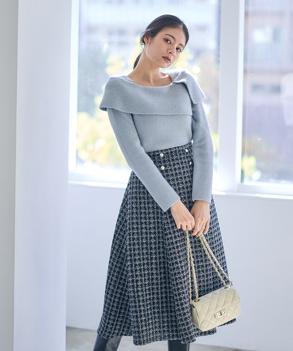 SALE】アシメオフショルニットプルオーバー - 12Twelve Agenda