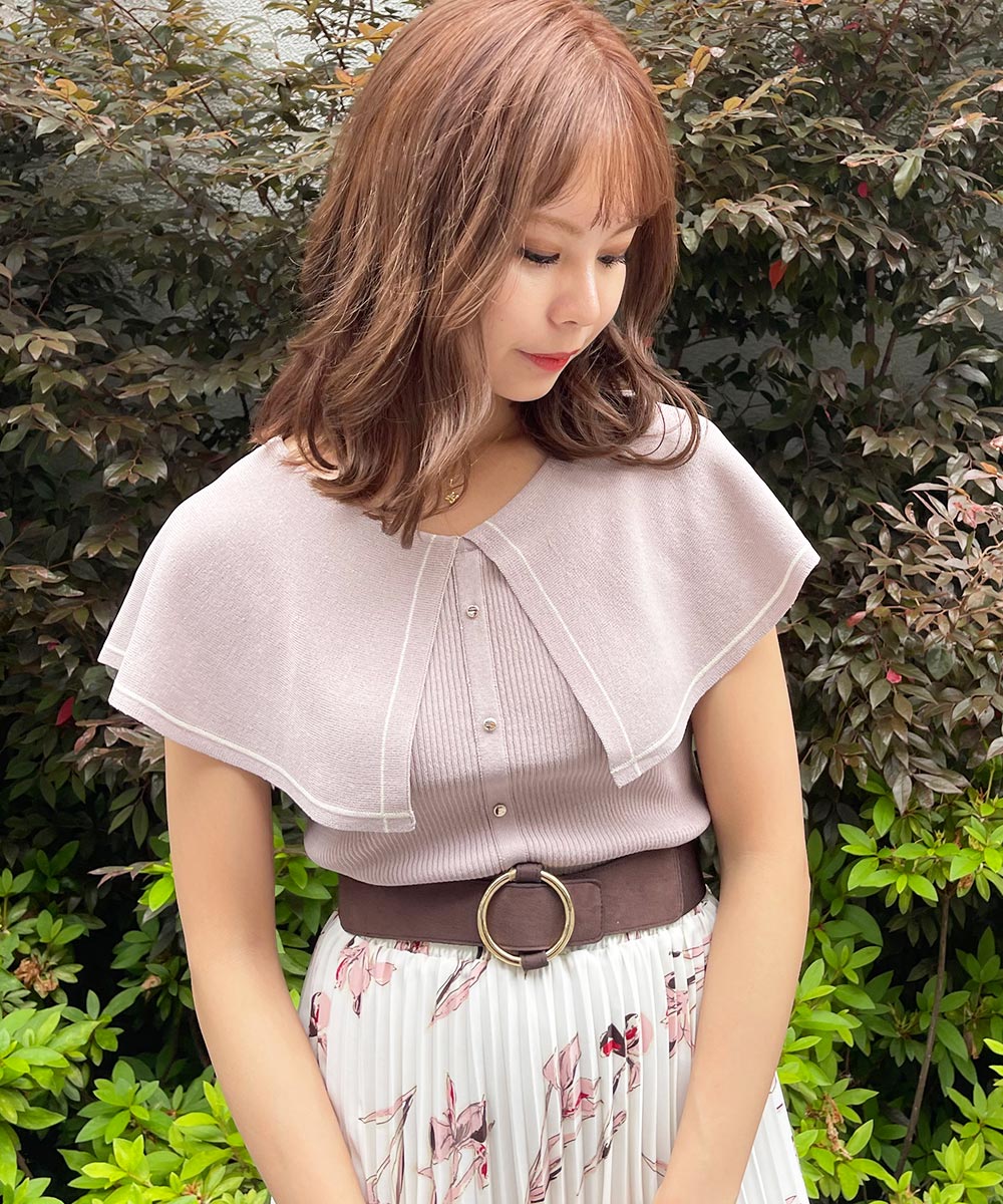 SALE】前後2way配色ラインケープリブニット - 12Twelve Agenda