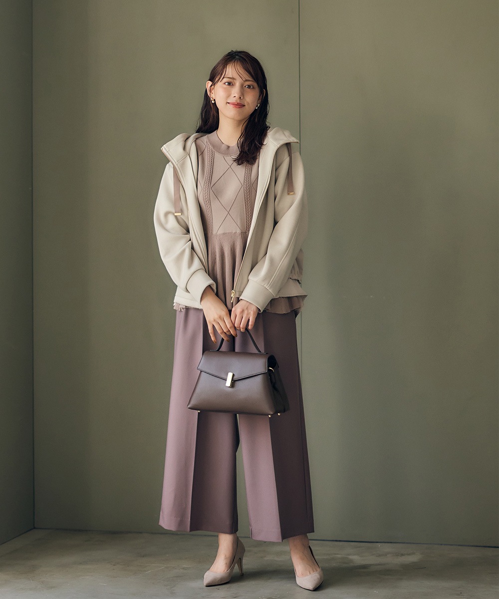 SALE】ケーブル編みペプラム5分袖ニットプルオーバー - 12Twelve