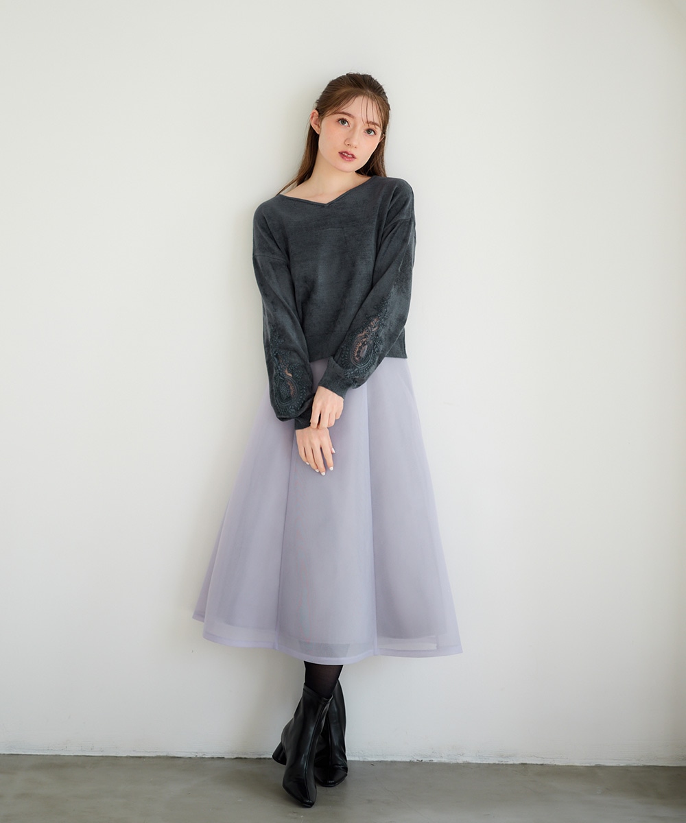 SALE】スポンディッシュフレアスカート - 12Twelve Agenda(トゥエルブ