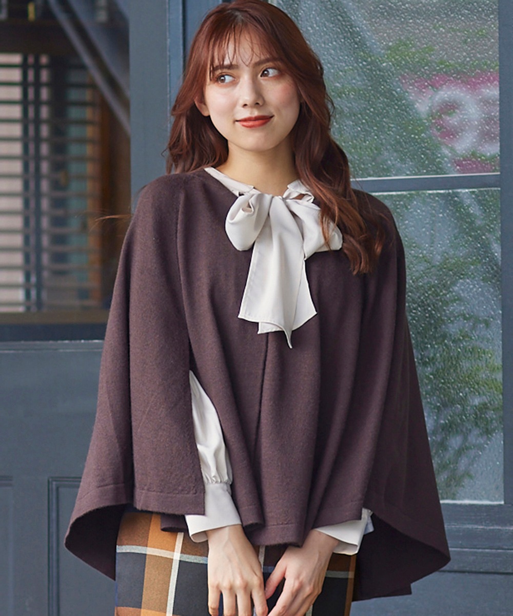 SALE】スリットデザインニットケープ - 12Twelve Agenda