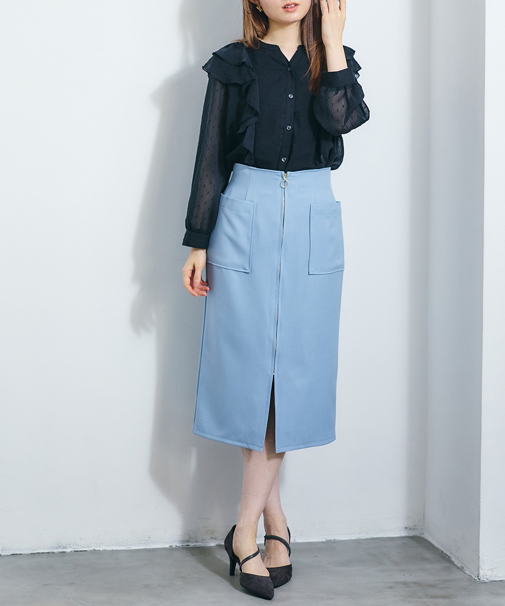 ソフトツイル両ポケタイトスカート - 12Twelve Agenda(トゥエルブ