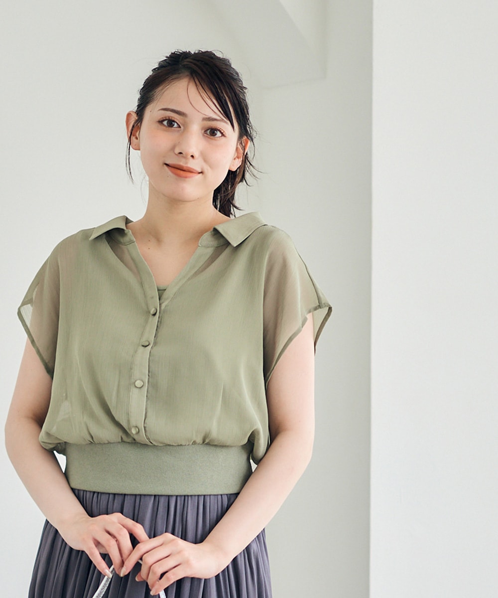 トップス Chihr37 SALE】シアーシャツインナー付プルオーバー - 12Twelve Agenda