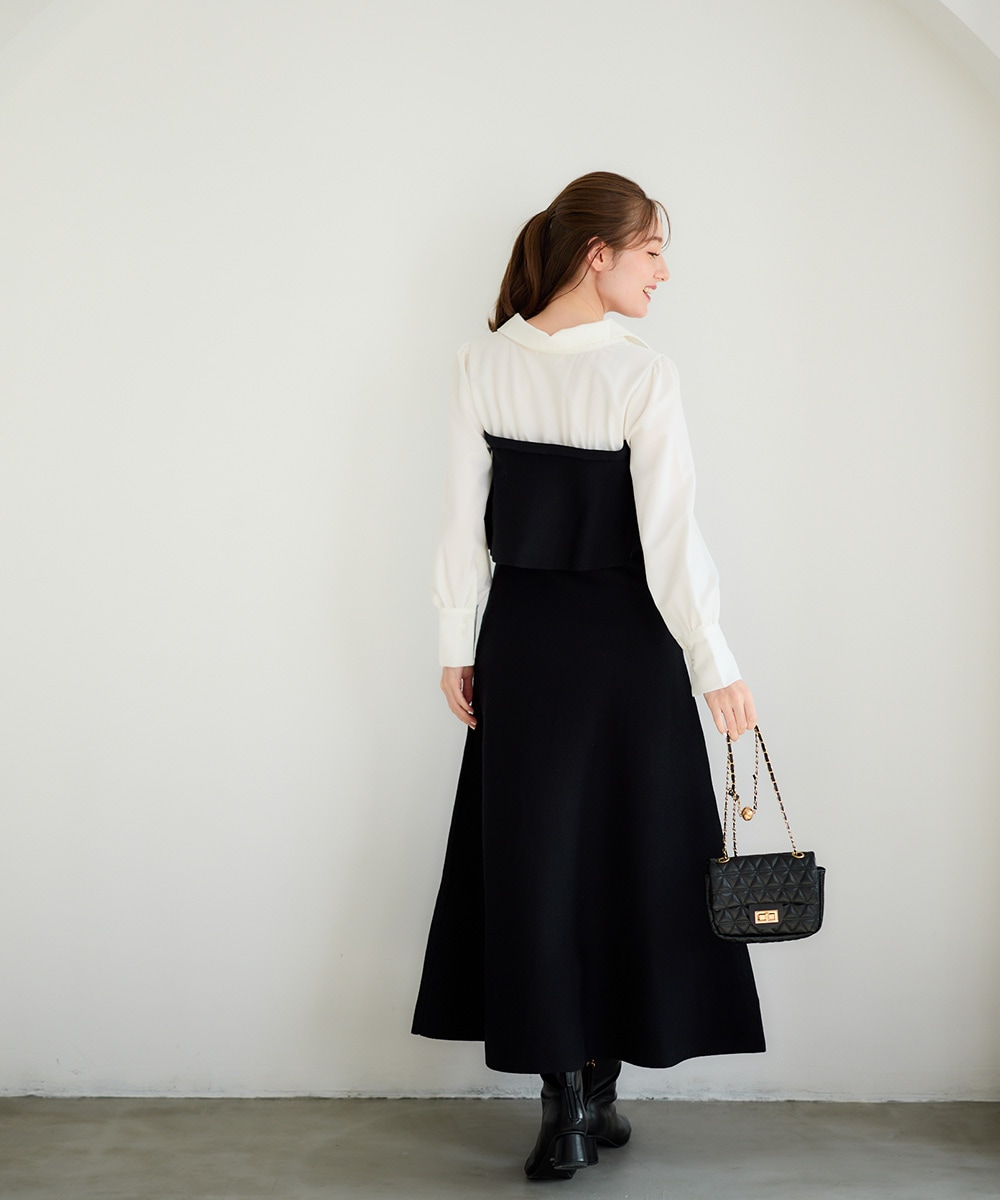 新作！ *HERMES* Hロゴ ウールニットスウェットシャツワンピース シャツドッキングベア切替ニットワンピース - 12Twelve Agenda