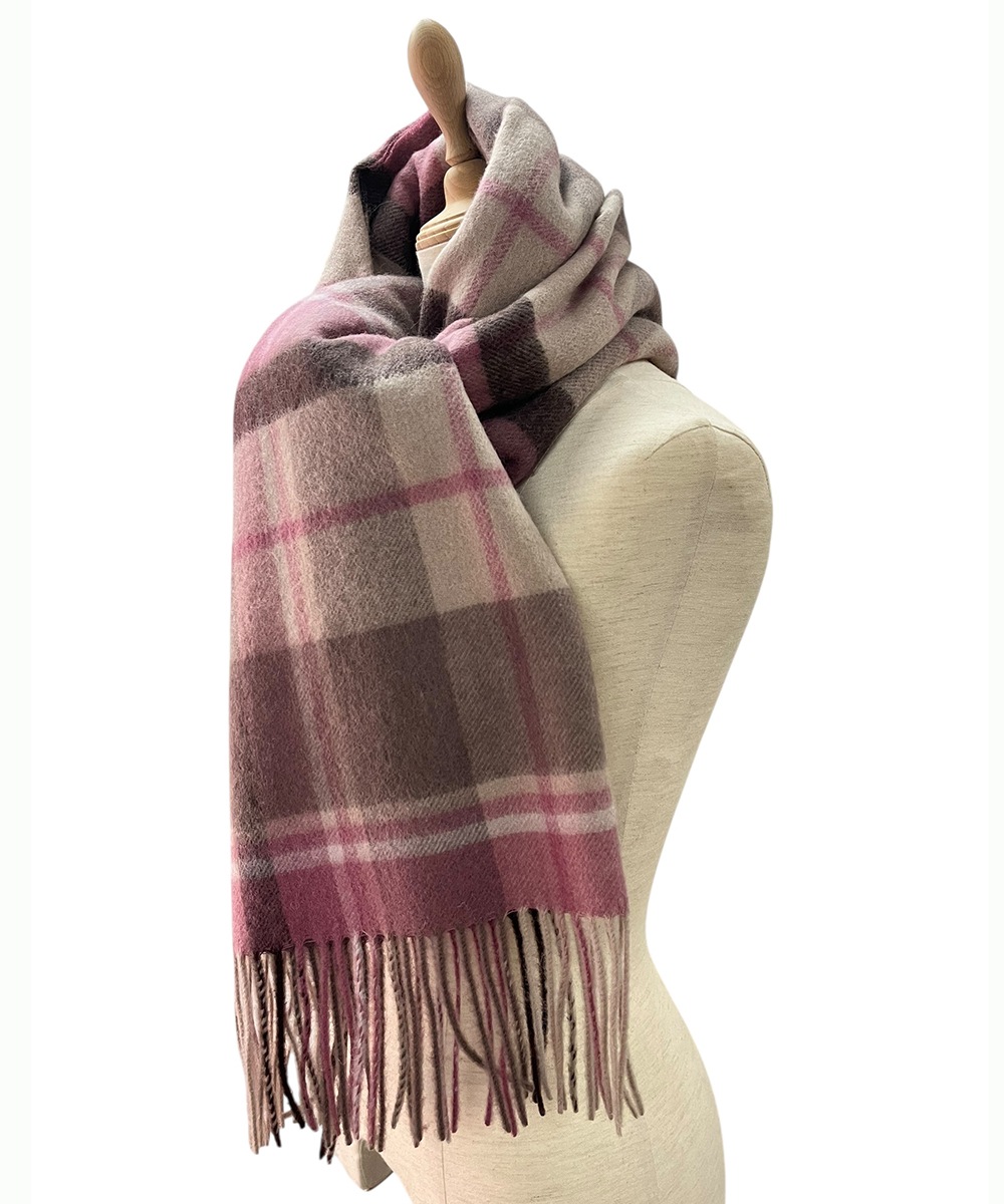 SALE】ウォッシャブルウール100％チェック柄ストール - 12Twelve