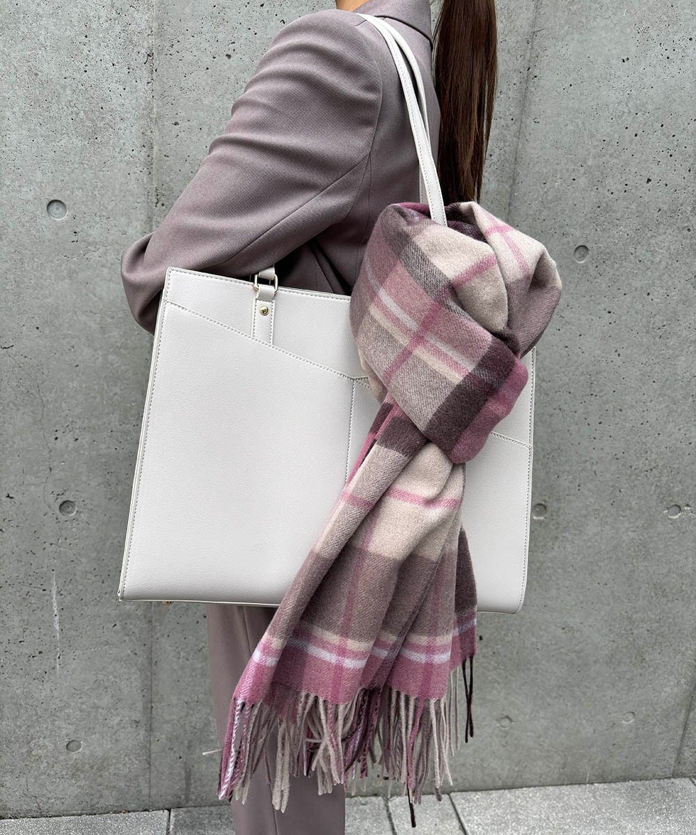 SALE】ウォッシャブルウール100％チェック柄ストール - 12Twelve