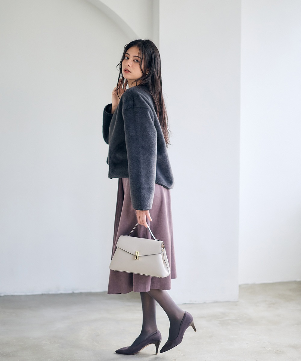 エコファー×ムートンリバーシブルノーカラーブルゾン - 12Twelve