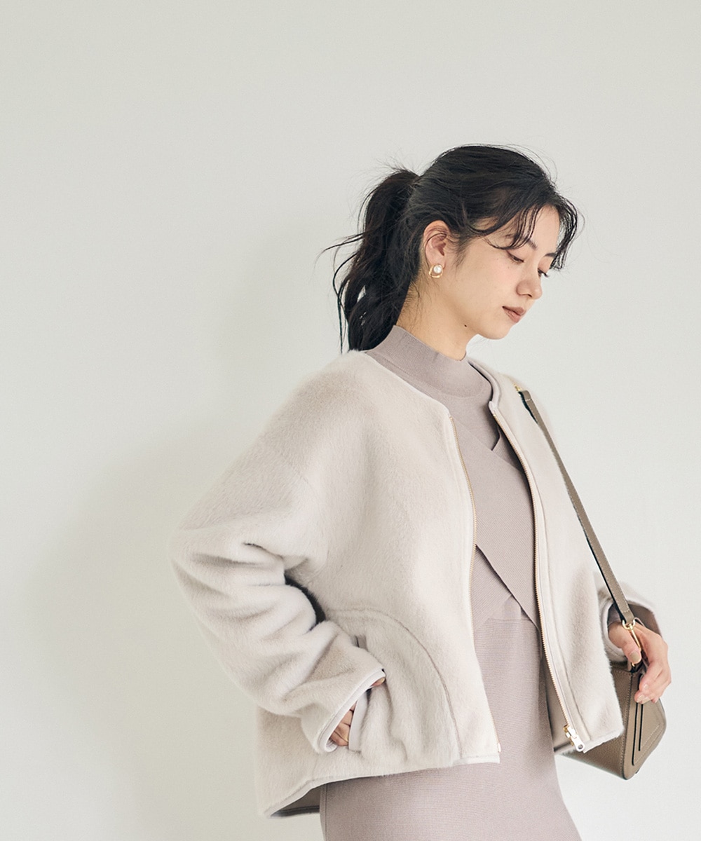 SALE】エコファー×ムートンリバーシブルノーカラーブルゾン - 12Twelve