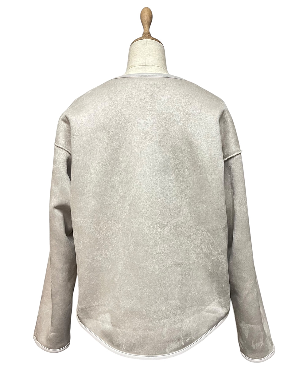 SALE】エコファー×ムートンリバーシブルノーカラーブルゾン - 12Twelve