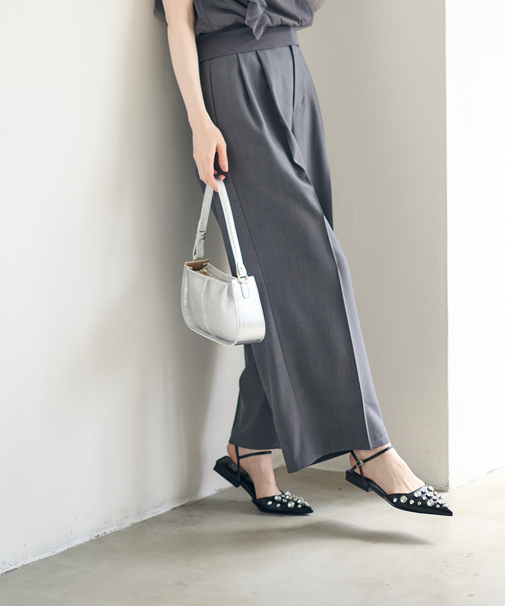 ドライタッチタックワイドパンツ - 12Twelve Agenda(トゥエルブ