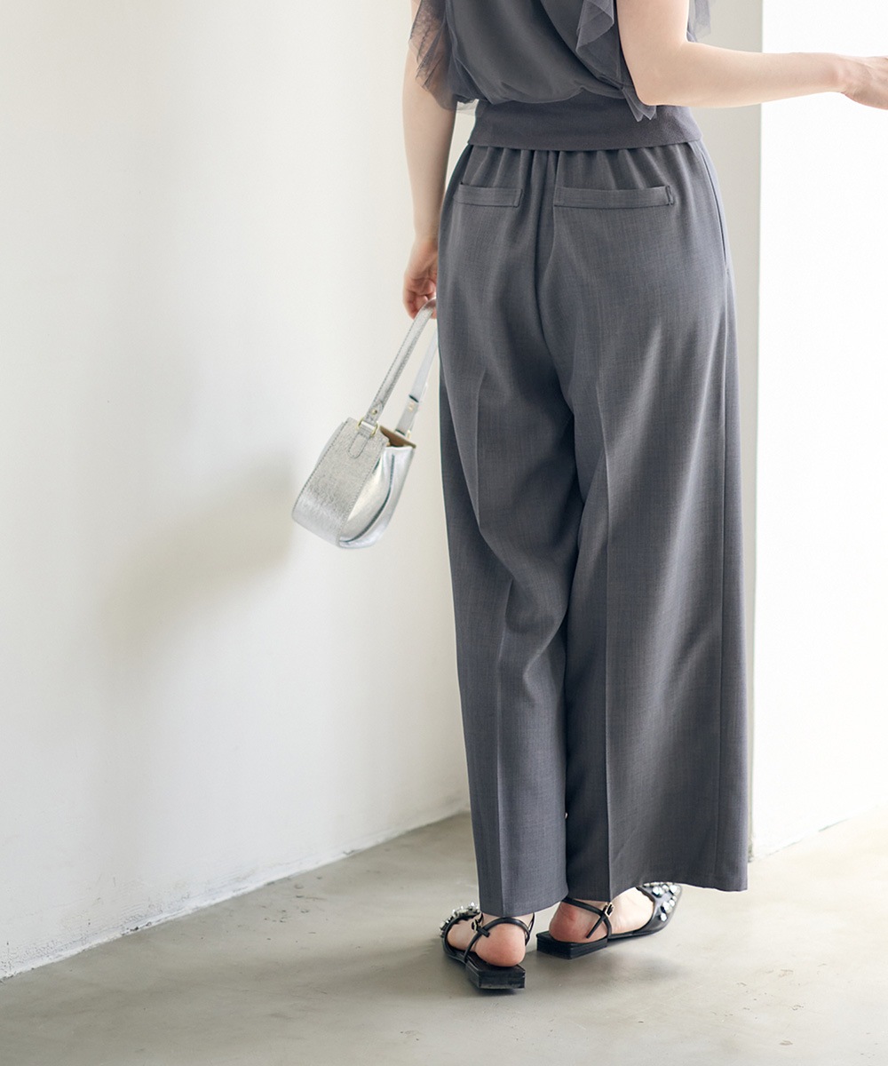 【半額以下】V TWELVE グレー パンツ 新品タグ付き VERY NaVY2024年12月号掲載】ウールフラノ ワイドパンツ(パンツ