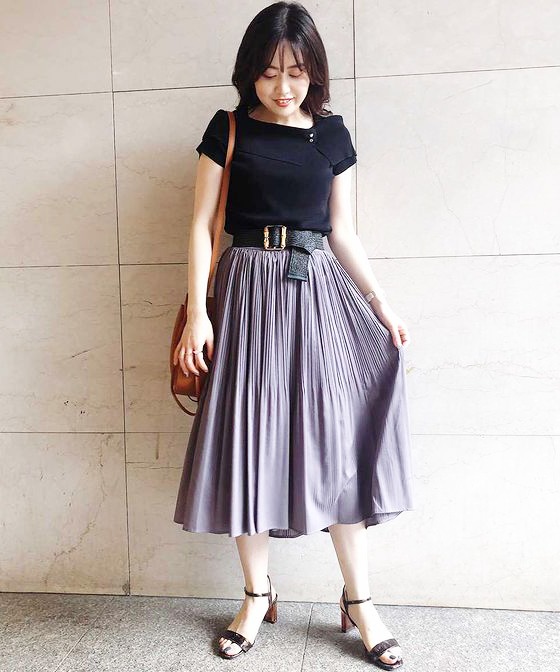SALE】シアーストライプワッシャープリーツスカート - 12Twelve